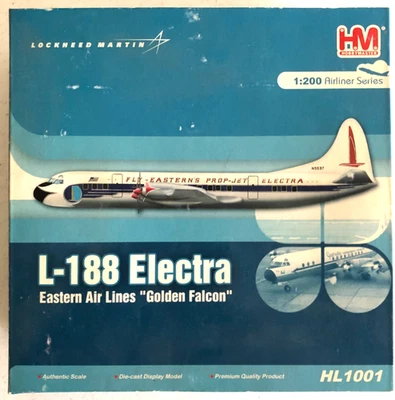 Hobby Master L-188 Electra, 1:200, Eastern Air Lines "Golden Falcon" Item HL1001 - Image 1 of 4