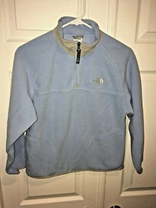 THE NORTH FACE FLEECE JACKET, Light Blue Front Zip Youth/Junior Medium 1/4 zip - Picture 1 of 5
