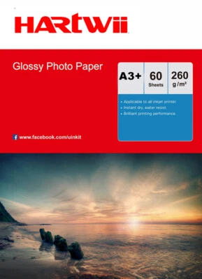 A3+ A3 Plus Thick Glossy Photo Paper Inkjet Paper  13x19"  260Gsm 60 Sheets Hart - Image 1 of 4