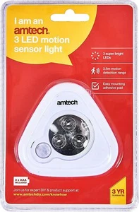 Amtech S1549 3 LED Sensor de Movimiento Luz - Imagen 1 de 2