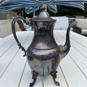Vintage Silver On Copper Teapot On 11.5" Tall Coffee Tea - Picture 1 of 13