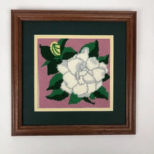Cornice doppia verde opaco CUCITA A MANO bianco rosa foglie vintage 11,5"x11,5" - Foto 1 di 6