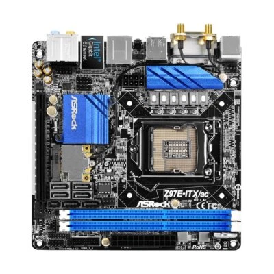 ASROCK Z97E-ITX/ac Motherboards Intel Z97 DDR3 LGA 1150 Mini ITX - Image 1 of 2