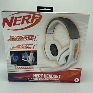 Nerf Gaming Headset With Communications Mic White Cushioned Connect Phone PC New