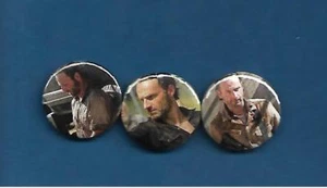 The Walking Dead Set of 3 1 Inch Pin Back Buttons Rick Grimes Andrew Lincoln - Imagen 1 de 1