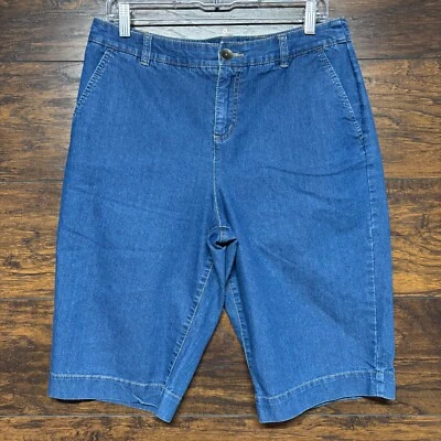 Pantalones cortos para mujer Kim Rogers - tiro alto, lavado medio azul denim - 31x13" talla 10 Foto 1 de 4