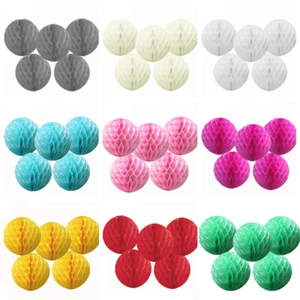 Time to Sparkle 5 PCS 4 - 14 inch Hanging HONEYCOMB BALLS Paper Lanterns Pompoms - Picture 1 of 15