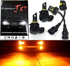 LED Kit M10 100W H10 9145 Amber Two Bulbs Fog Light Replacement Plug Play Lamp - Picture 1 of 12