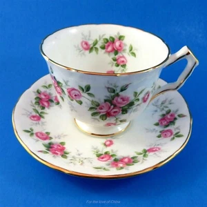 Crocus Shaped Grotto Rose Aynsley Tea Cup and Saucer Set - Picture 1 of 3