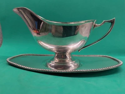 Silver Plate Gravy 船带底板,未附 — 第 1/4 张图片