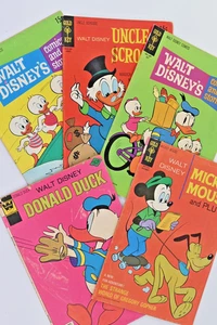 Lote de 5 libros de cómics de Mickey Mouse Walt Disney Whitman llave dorada años 70 vintage - Imagen 1 de 6
