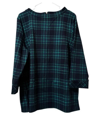 Suéter túnica a cuadros verde Talbots para mujer talla XL cremallera trasera elástica oficina nuevo con etiquetas Foto 1 de 4