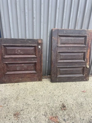 Puerta holandesa antigua ÚNICA castaño c1880 36”w x 84” diseño de panel elevado alto Foto 1 de 4