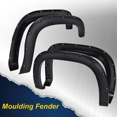 Fit For GMC Sierra 1500 2500HD 3500HD 07-13 Pocket Rivet Fender Flares Textured Foto 1 de 4