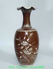 11 "Song dynastie four fixe porcelaine argent fleur oiseau inscription bouteille