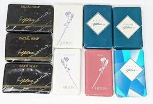 Sapone vintage Hilton Hotel lotto di 9 barre formato viaggio quadrante tono Jergens salvaguardia - Foto 1 di 2