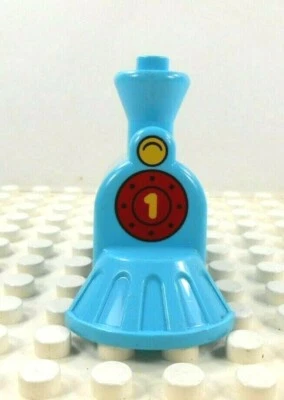 Lego Duplo Item Train Smokestack w/ cowcatcher No 1 teal/red - Image 1 of 3