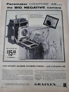 1957 Graflex graphic 45 big negative camera vintage ad - Picture 1 of 1