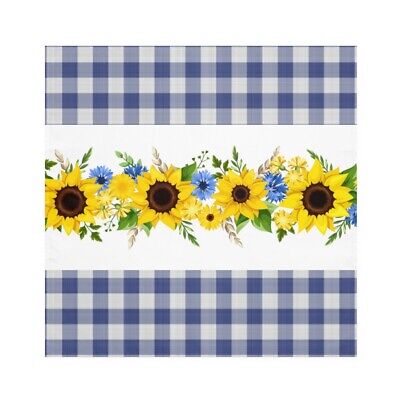 Farmhouse Sunflower Blue Checkered Napkins • 45.95$