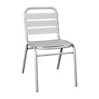 Carnegy Avenue Outdoor Dining Chair Armless Stackable Stationary Metal In Silver