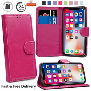Leather Magnetic Fold Wallet Phone Case Cover For iPhone 13/12/11 PRO MAX Mini - Picture 1 of 15