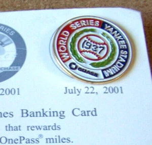New York Yankees pin 1937 World Series Chase SGA w/ backing card WS NY c42604 - Picture 1 of 6