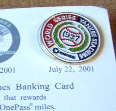 New York Yankees pin 1937 World Series Chase SGA w/ backing card WS NY c42604 - Image 1 of 4