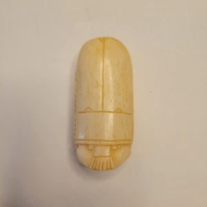 Escarabajo egipcio antiguo tallado vintage insecto vaca hueca coleccionable uso de escritorio - Imagen 1 de 13