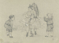 Victorian Children, Chester Street – Original 1870 graphite drawing