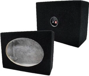 6X9 SQUARE MDF SPEAKER BOX W/ BLACK Carpet & Terminal Cups. CAR AND HOME - Picture 1 of 1