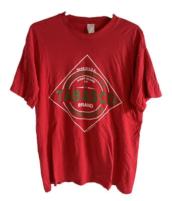 Винтажная красная рубашка 90-х Tabasco Hot Sauce мужская размер XL McIlhenny сделано в США - Изображение 1 из 4