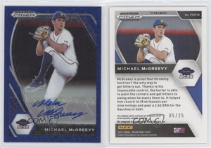 2021 Panini Prizm Draft Picks Blue Donut Circle /25 Michael McGreevy #PDP18 Auto
