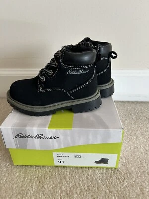 NIB Eddie Bauer Black Karpie Size 9 Toddler Boots - Image 1 of 4