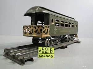 Lionel Manufacturing NYC Lines OBSERVATION Car 36 Dark Green Prewar STANDARD. - Picture 1 of 8
