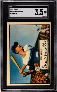 1952 Topps #52 Don Mueller Red Back SGC 3.5 VG+ NY Giants - Picture 1 of 2