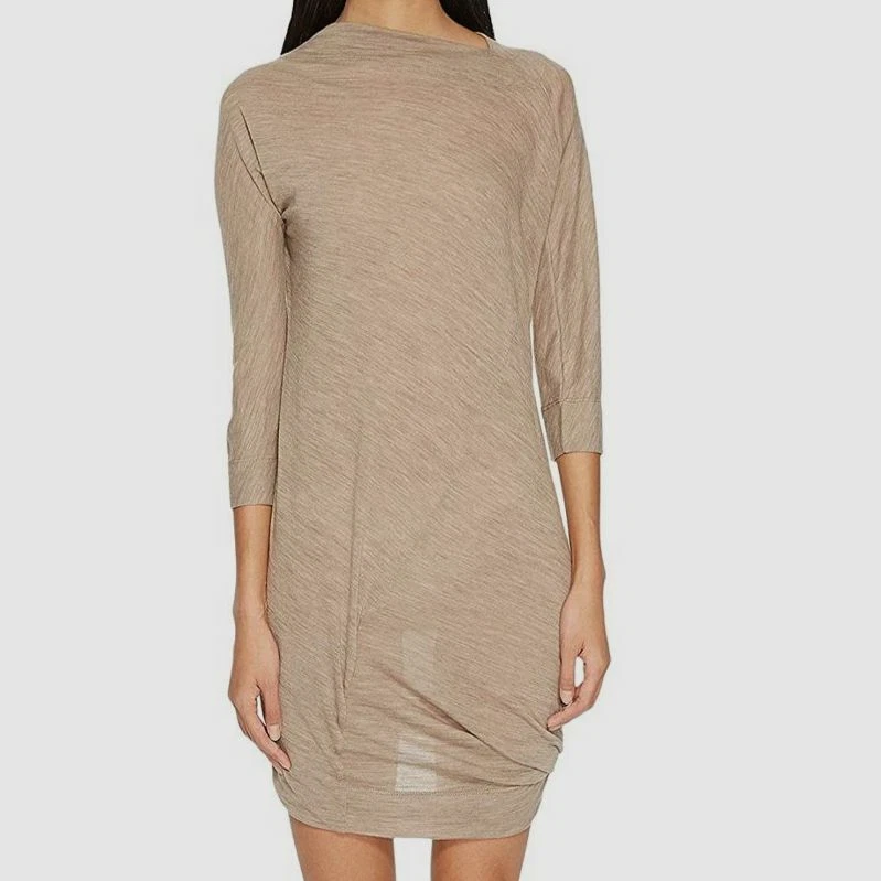 $999 Vestido Vivienne Westwood Mujer Beige Accidente Drapeado Cuello Barco Línea A Lana M Foto 1 de 1