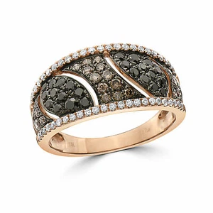 LeVian 14K Rose Gold G-H SI1 Chocolate Diamond 0.94 cts Ring Size 7 - Picture 1 of 4