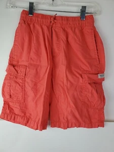 Osh Kosh BGosh Cotton Cargo Shorts Size 10 Boys Elastic Waist Coral - Picture 1 of 6