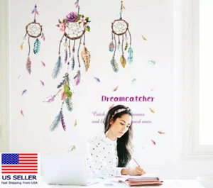 USA Removable Vinyl Wall Decal Family Dream Catchers Girl Room Home DIY Decor - Picture 1 of 5