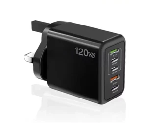 USB UK/EU Plug Wall Adapter Charger 5 Ports Type C Fast Charging Mobile Phones - Picture 1 of 8