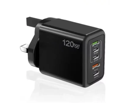 USB UK/EU Plug Wall Adapter Charger 5 Ports Type C Fast Charging Mobile Phones - Image 1 of 4