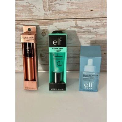 Elf Bundle - Lash Out Loud Mascara - Power Grip Primer - Blue TY Sleep Night Oil - Image 1 of 4