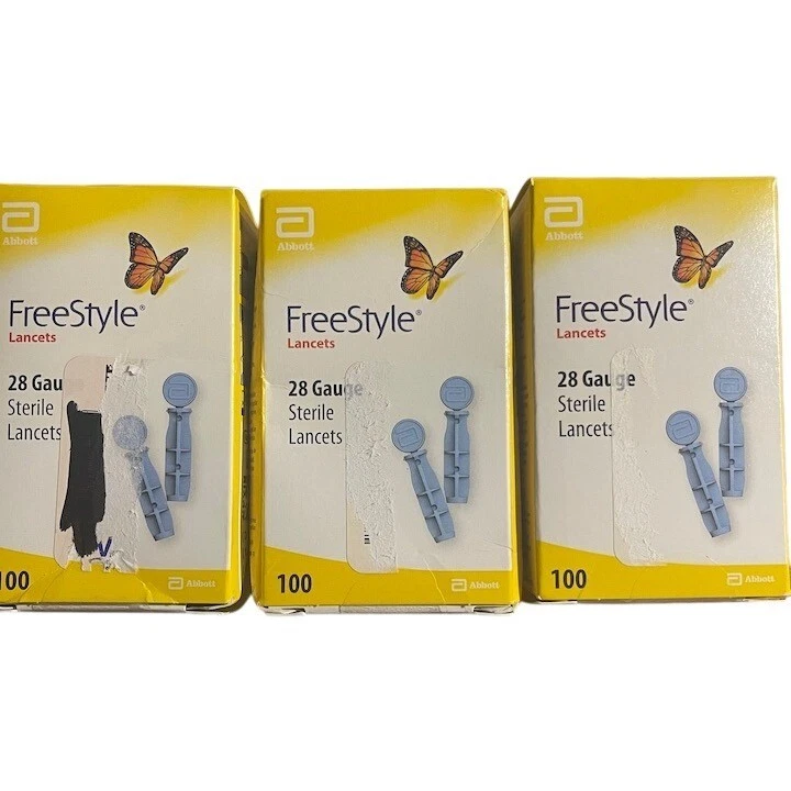 Ланцеты фристайл Abbott калибр 28 стерильные коробки 100 штук упаковка 3 шт. - Изображение 1 из 3