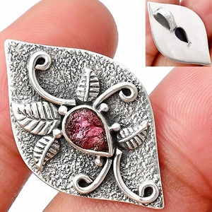 Natürlicher rosa Turmalin grob 925 Sterlingsilber Anhänger Schmuck P-1518 - Bild 1 von 5