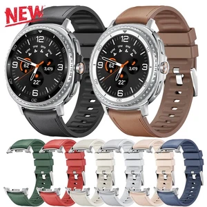 For Samsung Galaxy Watch 8 Classic/ 8 40/44mm Silicone+Leather Wrist Band Strap - Picture 1 of 18