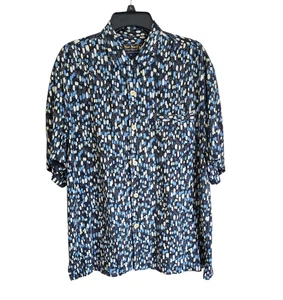 Camisa De Colección Nat Nast Lujo Originales de Seda Hombres L Punto Azul Limitada Atómica Retro MCM - Imagen 1 de 10