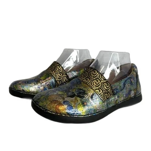 Zuecos de cuero ALEGRIA florales metálicos multicolores talla 6,5 - Imagen 1 de 10