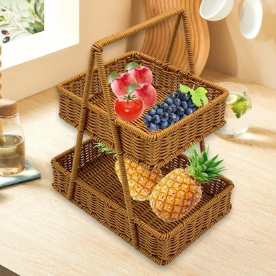 Woven Basket Multipurpose Rustic Fruit Basket for Restaurant Pantry Bathroom - Image 1 of 4