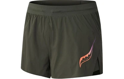 Pantalones Cortos Informales Saucony Para Hombre Serie Correr Letra Elásticos Cintura Media Foto 1 de 3