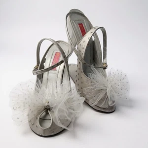 Vintage Betsey Johnson Silber Glitzer "Klee" Heels Gr. 8!RAR! Indie Party - Bild 1 von 10